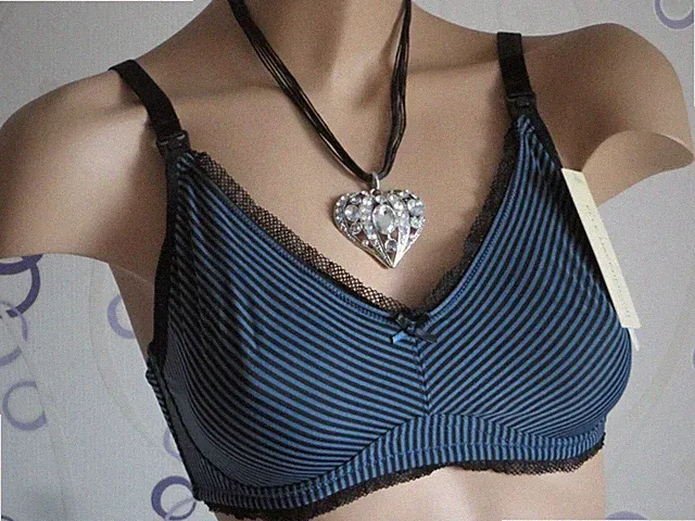 Still BH ohne Bügel von Elle Macpherson blau schwarz Mama BH Gr 75D NEU