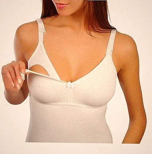 Stilltop integriertem BH 2in1 Tanktop Bustier Stillbh Stillhemdchen Umstandsmode