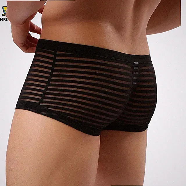 Stilvolle Herren Boxershorts aus Mesh – Sexy Transparente Unterwäsche in Größe L