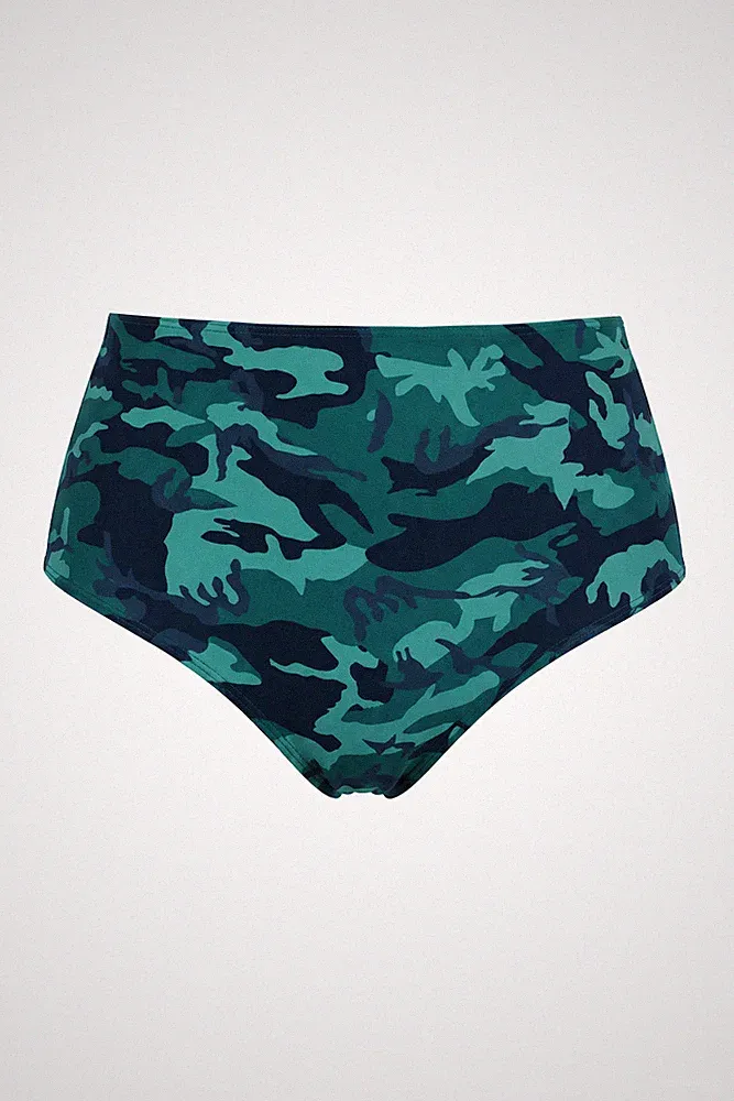 Studio Untold Damen große Größen Bikini Slip Panty Camouflage High Waist