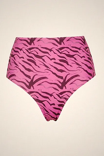 Studio Untold Damen große Größen Bikini Slip Panty Color Zebra High Waist
