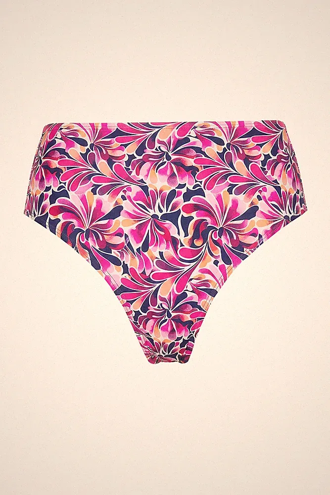 Studio Untold Damen große Größen Bikini Slip Panty Flowers High Waist