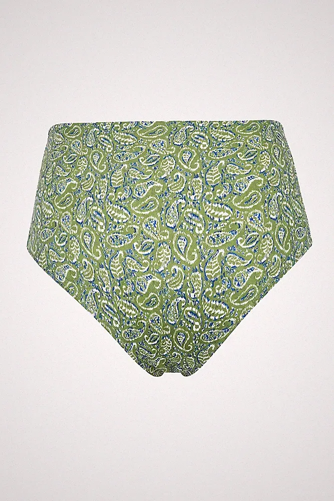 Studio Untold Damen große Größen Bikini Slip Panty Paisley High Waist