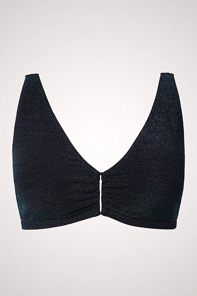 Studio Untold Damen große Größen Bikini Top Glitzereffekt Softcups