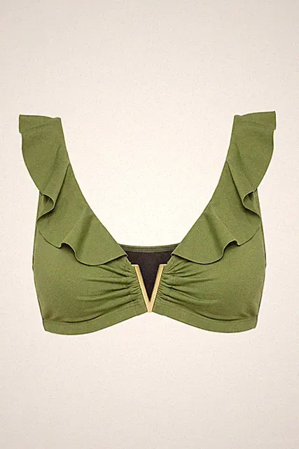 Studio Untold Damen große Größen Bikini Top Print Softcups
