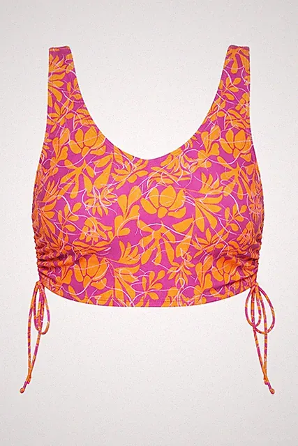 Studio Untold Damen große Größen Bikini Top Softcups Neon Flowers