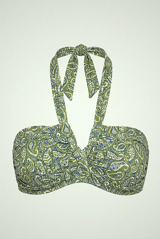 Studio Untold Damen große Größen Bikini Top Softcups Paisley Print