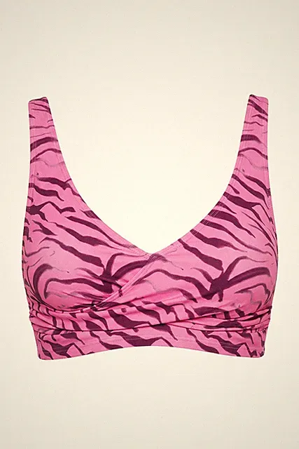 Studio Untold Damen große Größen Bikini Top Zebra Print drapierte Büste