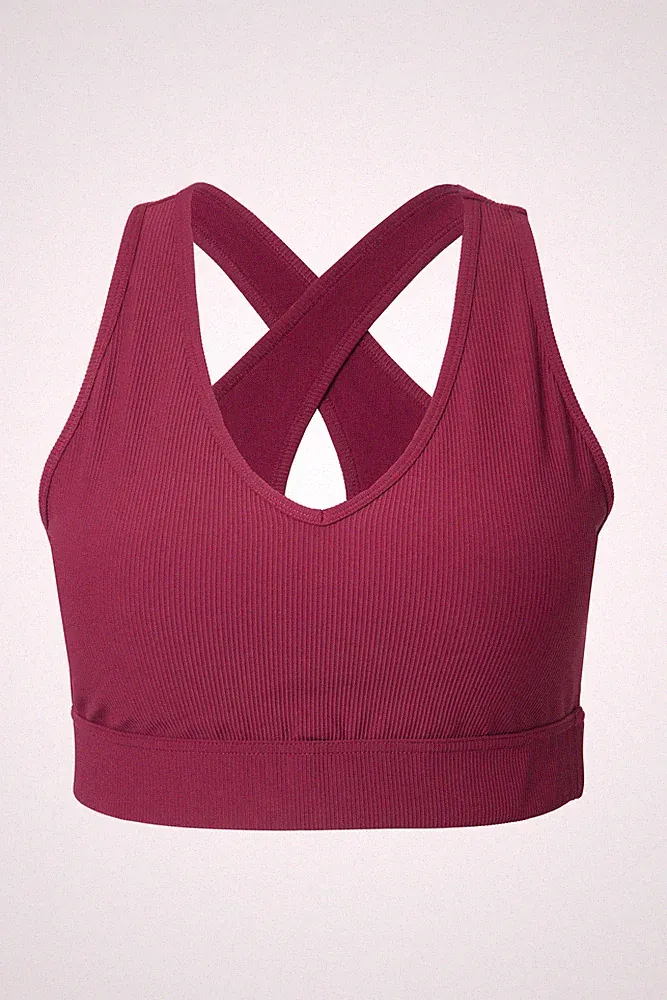 Studio Untold Damen große Größen Ripp Bustier Rippjersey gekreuzte Rückenträger