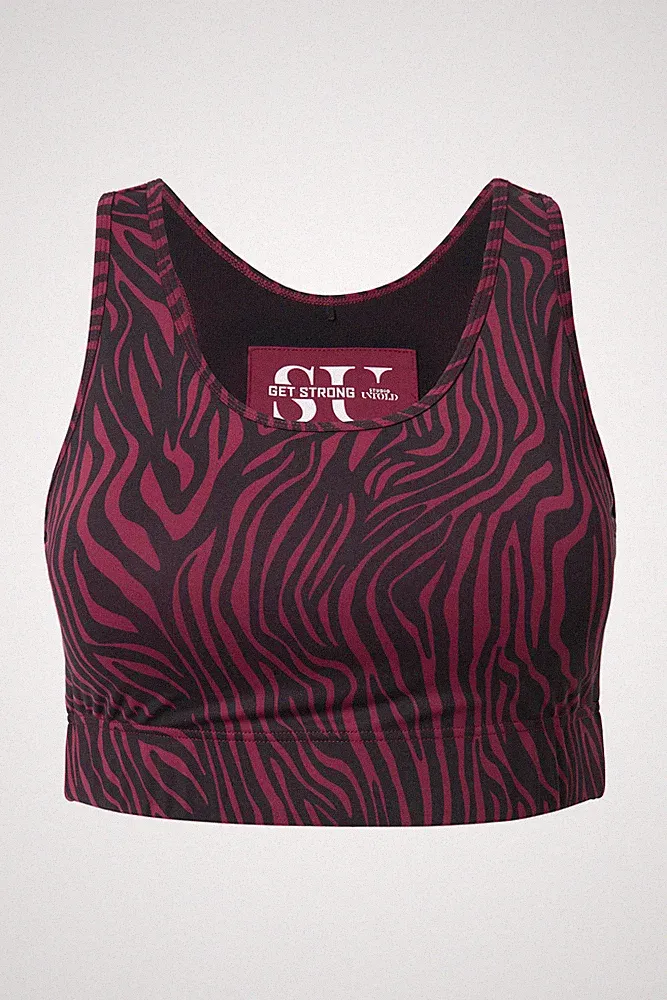 Studio Untold Damen große Größen Sport Bustier Color Zebra Racerback