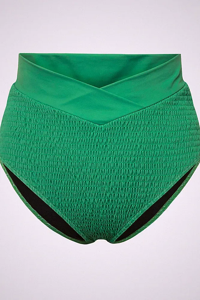 Studio Untold große Größen BH 42 hellgrün Bikini Slip Struktur HighWaist Shaping