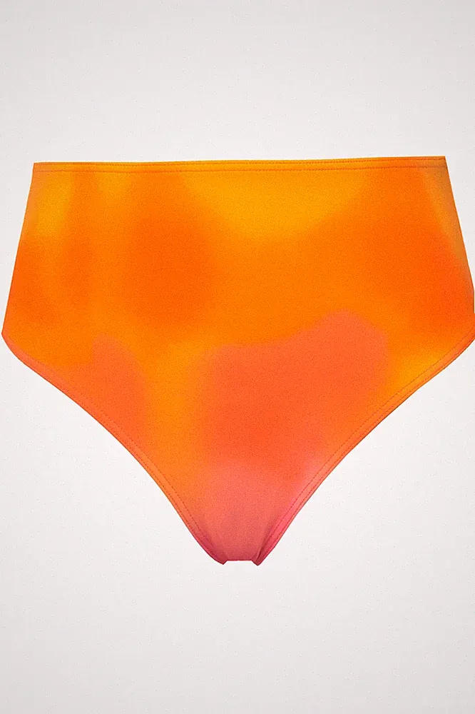 Studio Untold große Größen BH 42 rotorange Bikini Slip HighWaist Farbverlauf
