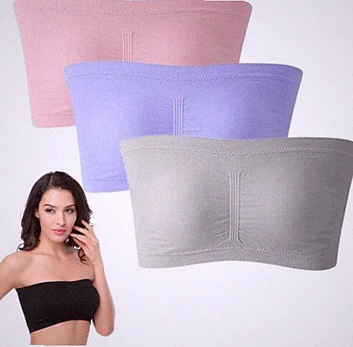 Super dehnbarer, trägerloser BH für Damen, Bandeau-Schlauch-Top mit herausnehm