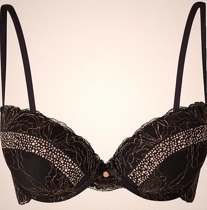 Super Push-up-BH Super Push-up Effekt Spitzen-BH in Goldoptik NEU