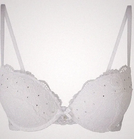 Super Push-up Damen BH mit Strasssteinen weiß NEU mit Etikett