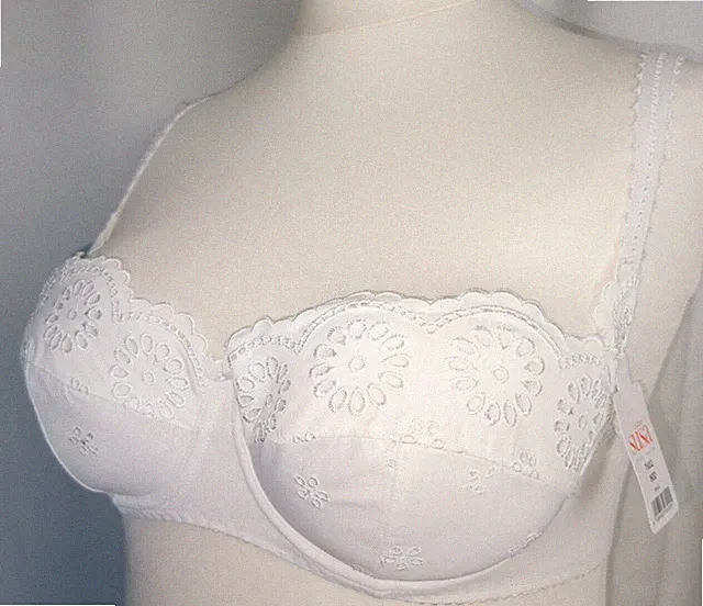SUSA 7632 Damen Gr. 80D Push up Balconette BH Baumwollmischung Schneeweiß NEU
