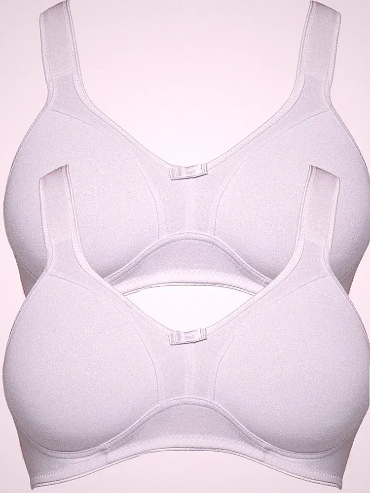 SUSA Basics 7619 2er Pack Entlastungs BH ohne Bügel in Cappuccino und Weiss