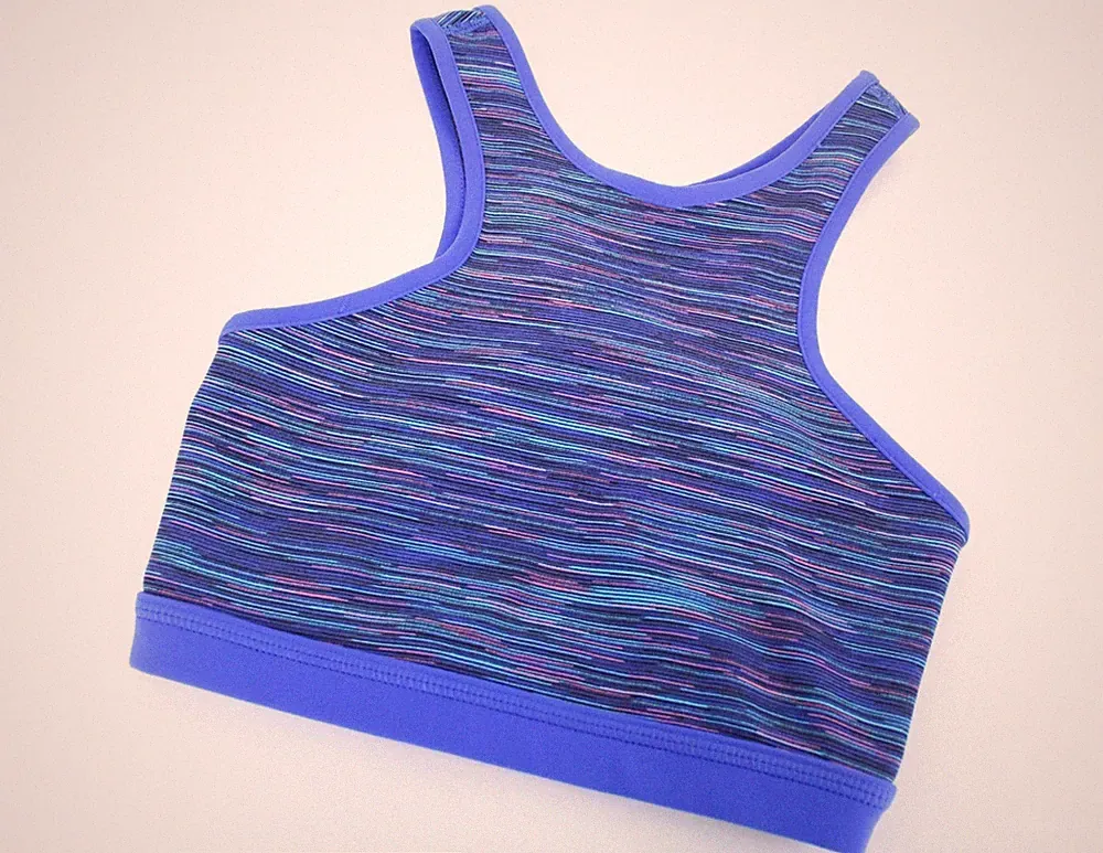 SWEATY BETTY Damen Sport-BH 2XS Wendbar Gestreift Melange Slim Fit