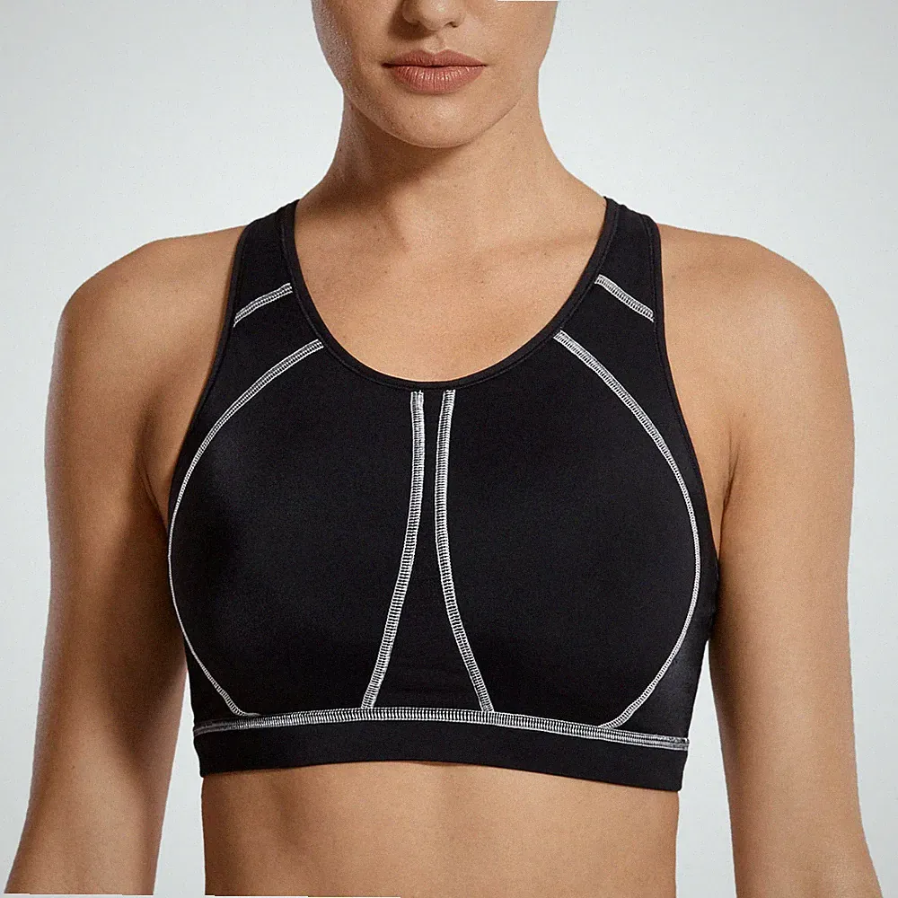 SYROKAN Damen Sport BH für große Brüste High Impact Full Coverage gepolstert Wi