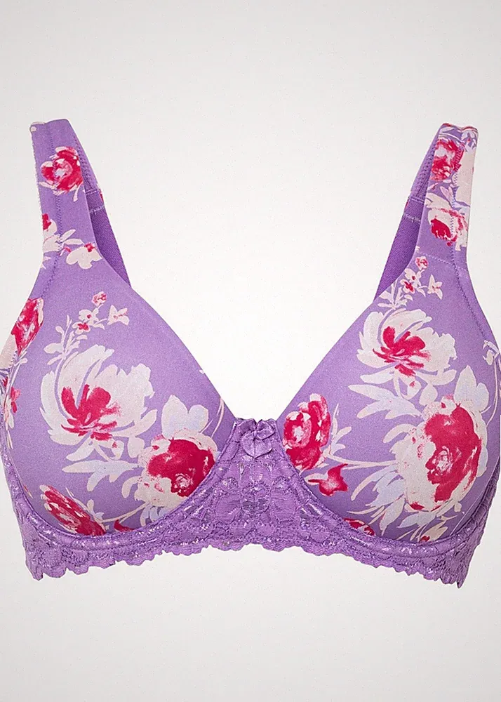 T-Shirt-BH mit Bügel Gr. 75 Cup H Holunderbeere Violett Damen-Bra Oberteil Neu
