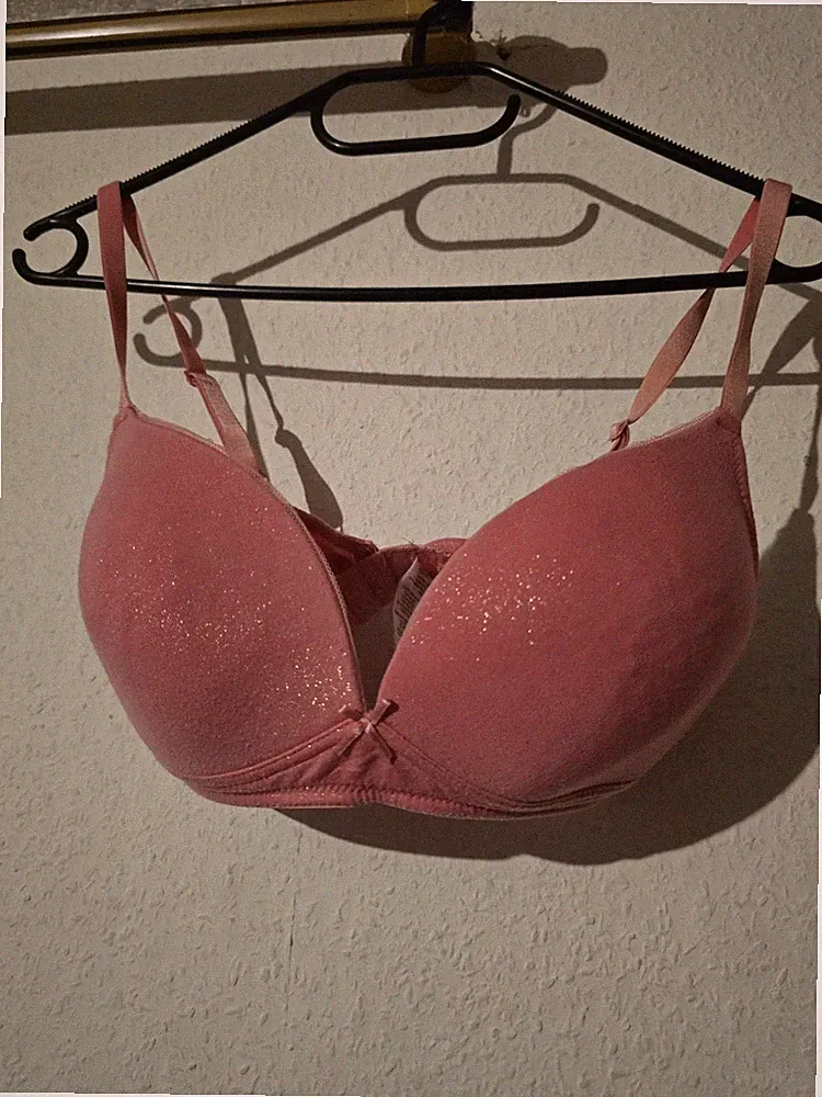 T-Shirt BH ohne Bügel, 80C, Pink Mit Glitzer