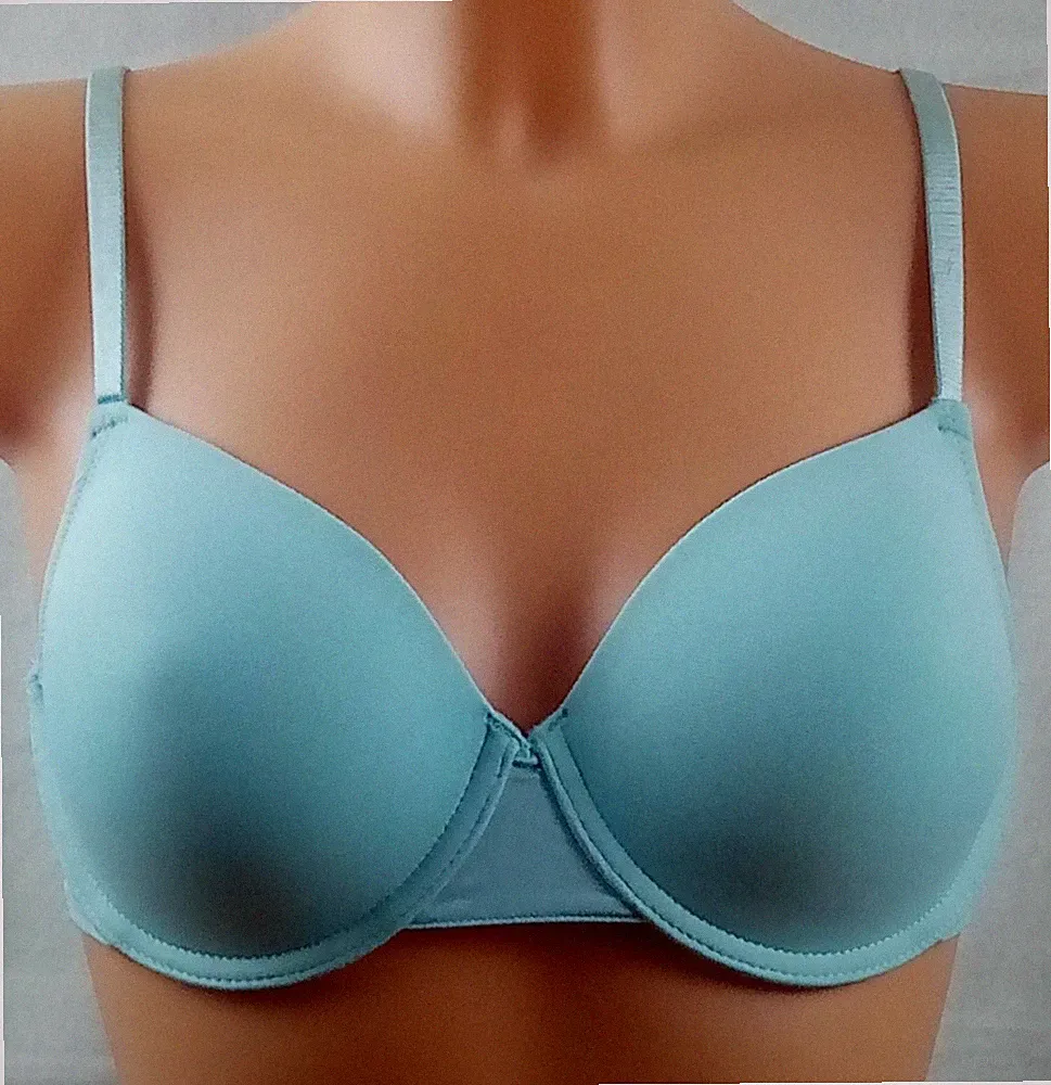 T-Shirt BH, vorgeformte Cups, hellblau oder rot oder Set, Cup B-C, 75-85, (N12)