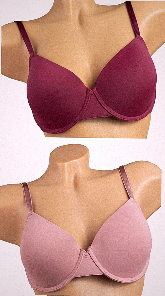 T-Shirt BH, vorgeformte Cups, rosa oder rot oder Set, Cup B-C, 75-85, (N13)