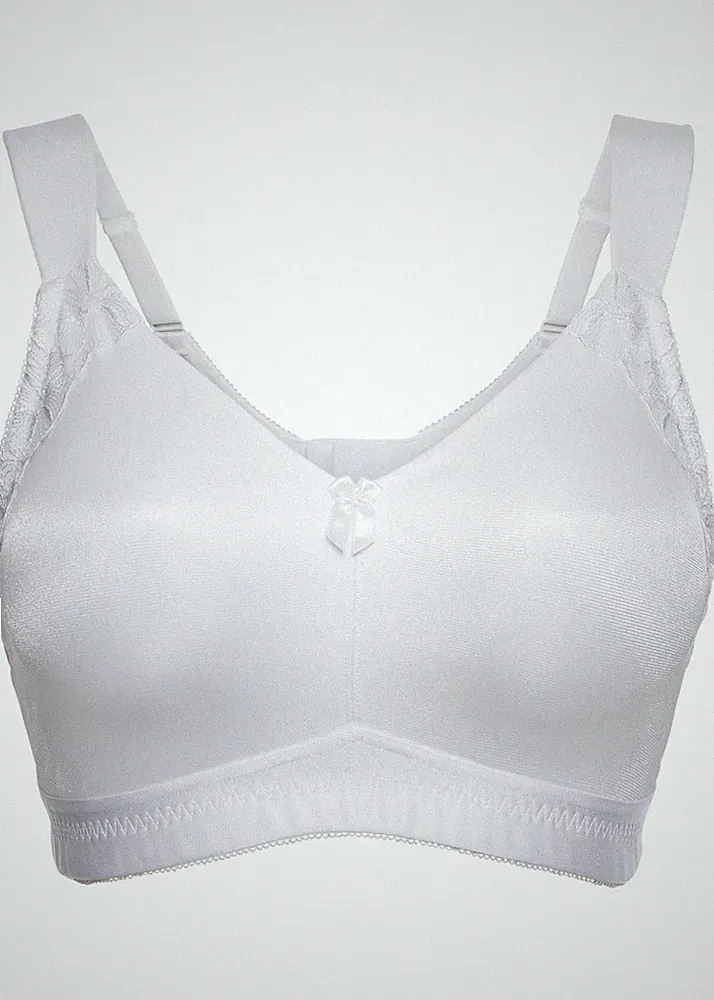 T-Shirt Entlastungs-BH ohne Bügel Gr. (105) F Weiß Damen-Bra Oberteil Neu*