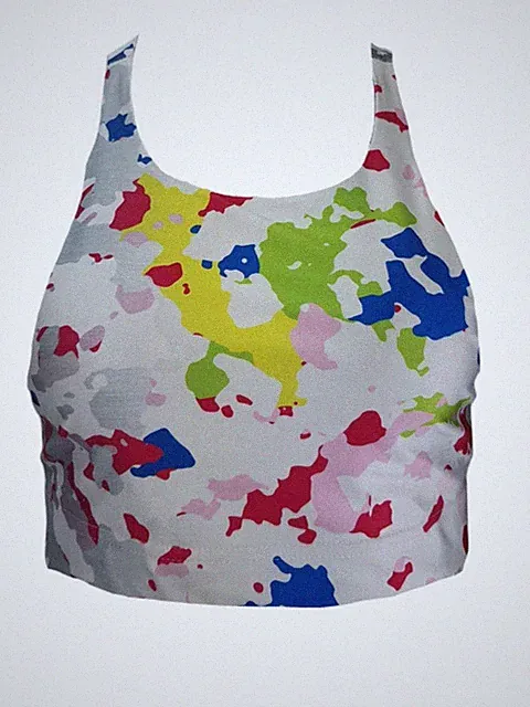 Terez Damen Sport-BH Weiß Camouflage #25018756 Large NWT