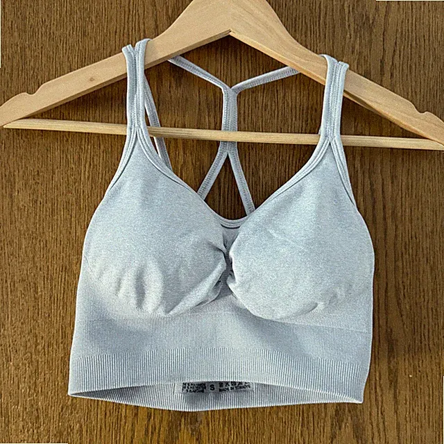 Teveo Set Shorts mit Booty Scrunch + Sport BH Grau Größe M + S Sport Fitness