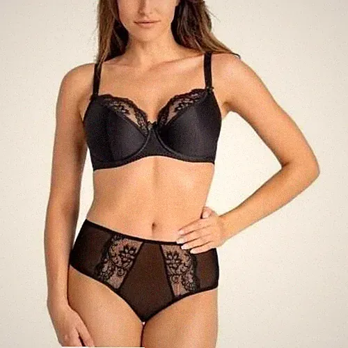 Teyli Estel Wattiert Elegante Bügel-BH Set Gr.80D UK 36D Slip in M Schwarz