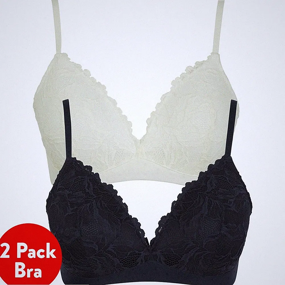 Tokyo Laundry 2er Pack BH Set Spitzenstruktur ohne Bügel Vollschale weich gepolstert Stretch
