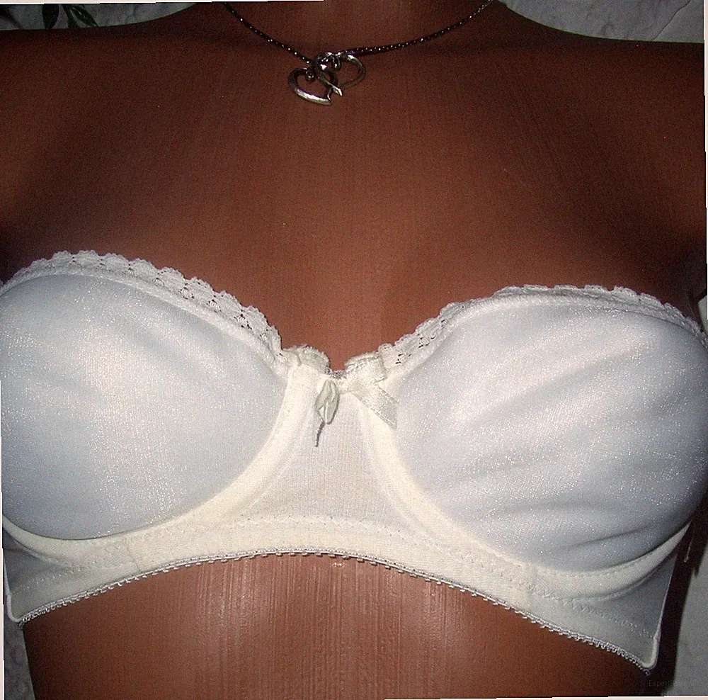 Toller VINTAGE trägerloser Pin Up Büstenhalter BH von Bali 70 B weiß NEU (i7)