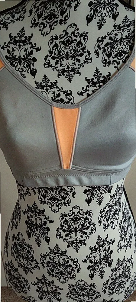 Top Fitness BH Bustier Sport BH grau orange 80 85 B nahtlos HIS