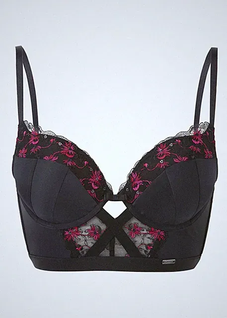 "Top Qualiät" Gossard sexy exklusiv Geisha Push-Up Bustier schwarz/rot
