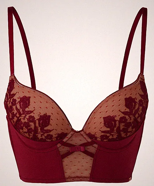 "Top Qualiät" Gossard sexy exklusiv Romanchic Push-Up Bustier bordeaux