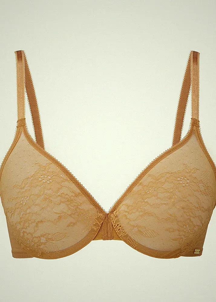 "Top Qualiät" Gossard sexy Glossies Lace nahtloser BH gold