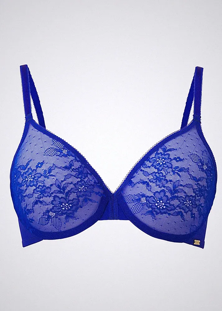 "Top Qualiät" Gossard sexy Glossies Lace nahtloser BH leuchtendes blau