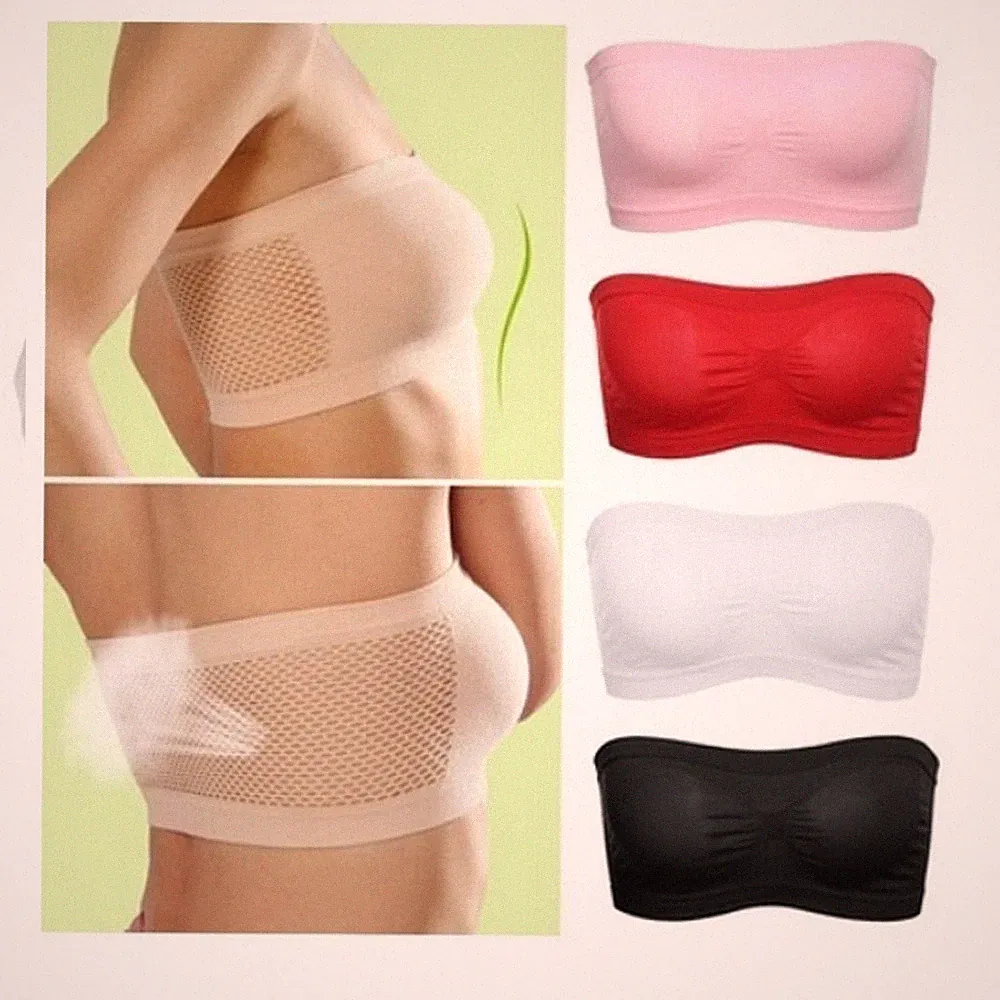 Trägerloser Bandeau-Bh Für Damen Sommer-Basic-Stretch-Unterwäsche S ▽