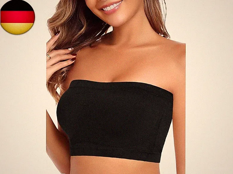 Trägerloser BH Damen Ohne Träger Bügel Trägerlos Strapless Bra Bandeau Top Sea