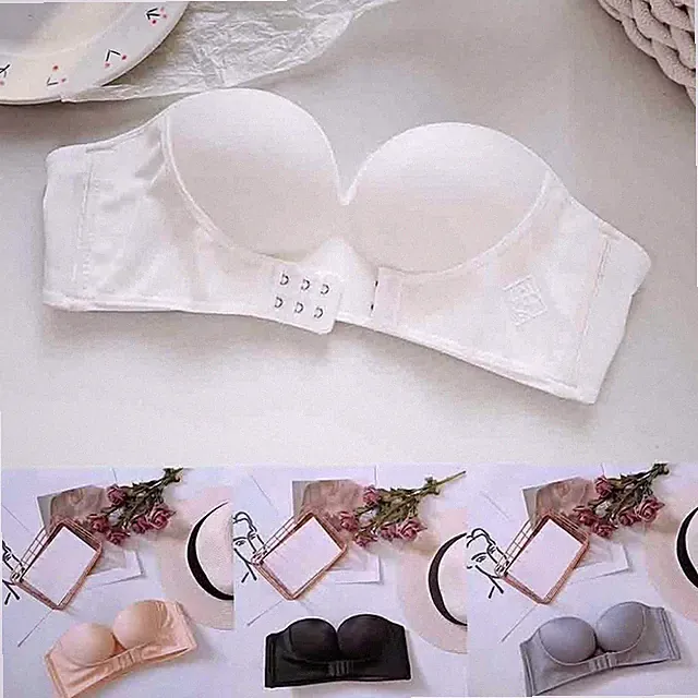 Trägerloser Push Up BHs für Damen mit Frontverschluss und nahtlosem Style