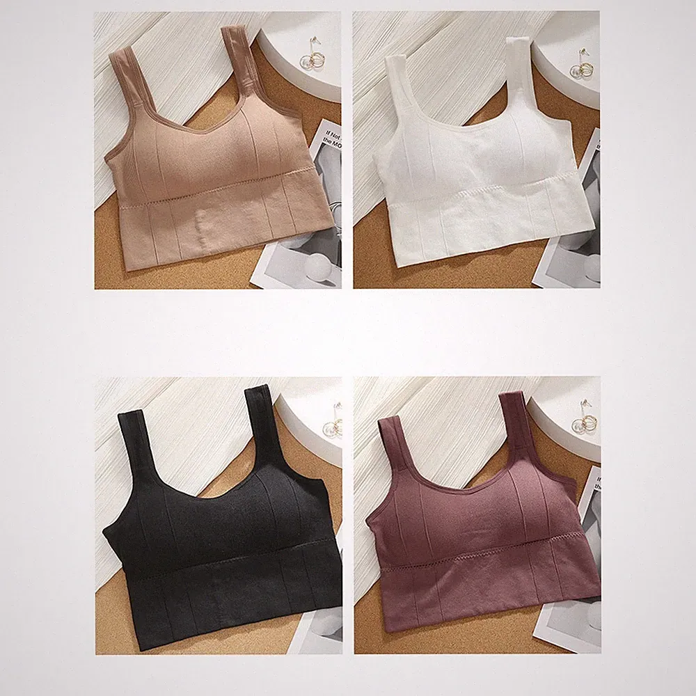 Trägerloser Sport BH Rücken Weste für Damen Polyester Stoff tiefer Ausschnitt