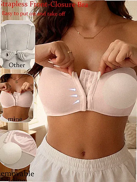 Trägerloser Vorderverschluss BH für Damen Nahtloser Crop Top für jeden Billig24