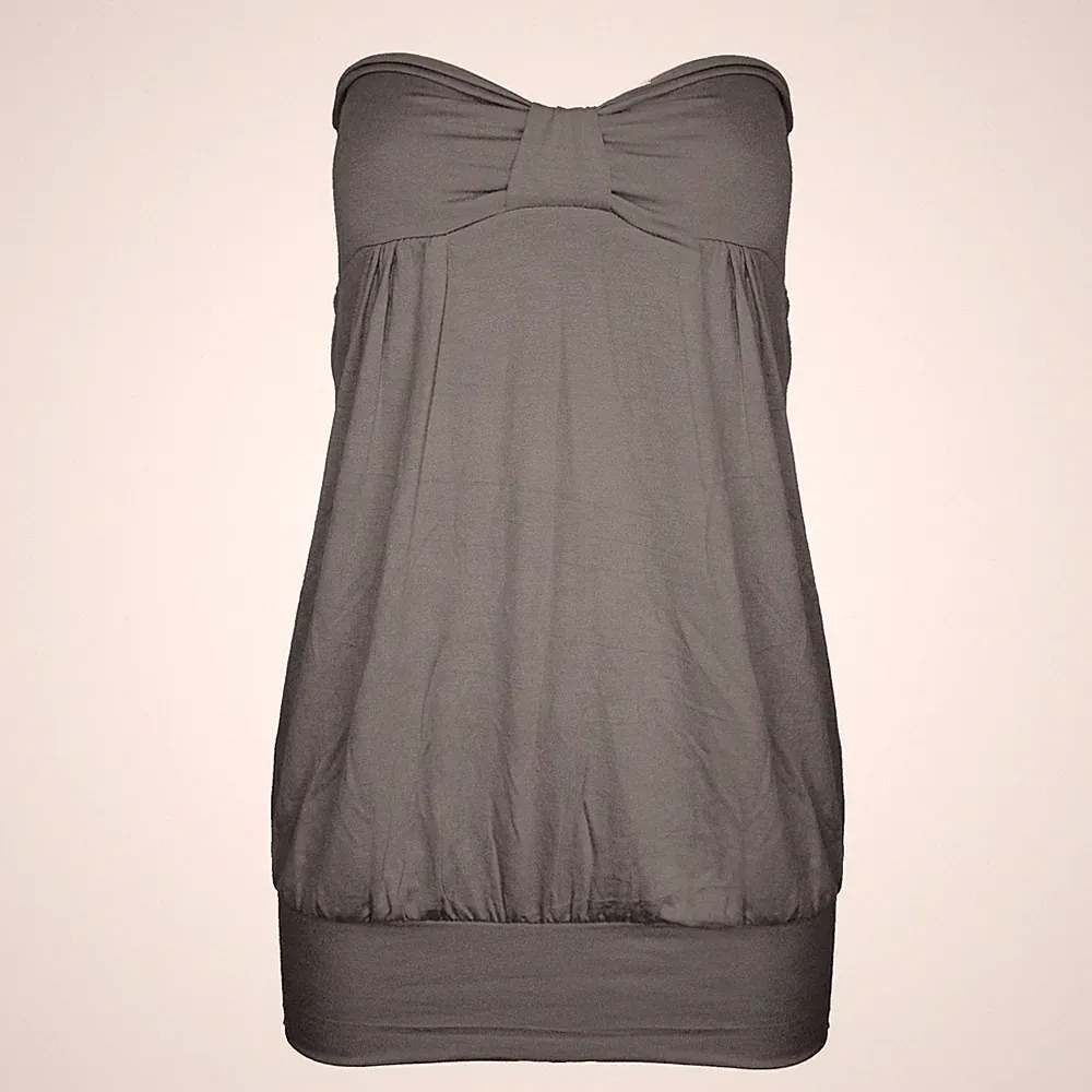 Trägerloses lässiges Sommer-Bandeau-Boobtube-Top für Damen Übergröße vorne Knoten