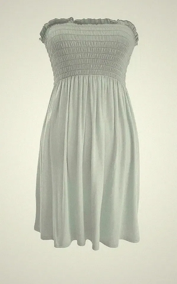 Trägerloses Sommerkleid Damen Frauen schier Boobtube Bandeau Übergröße Oberteil