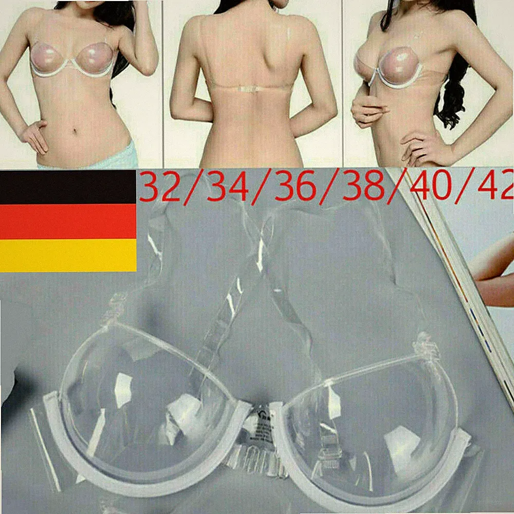 Transparent Klar Push Up Bh Band Unsichtbar Bh Damen Bügel 32-42 DE