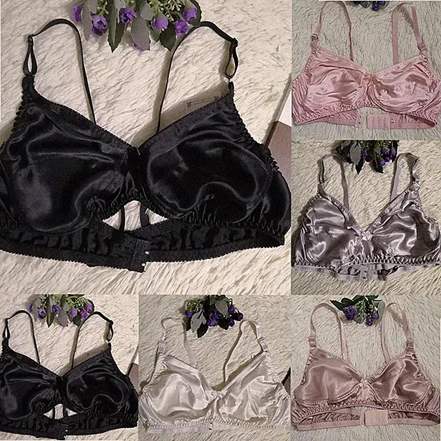 Trendiger Damen Softschalen-BH weiß Seide ohne Bügel 36 C 38 C 40 C 44 C 42 C