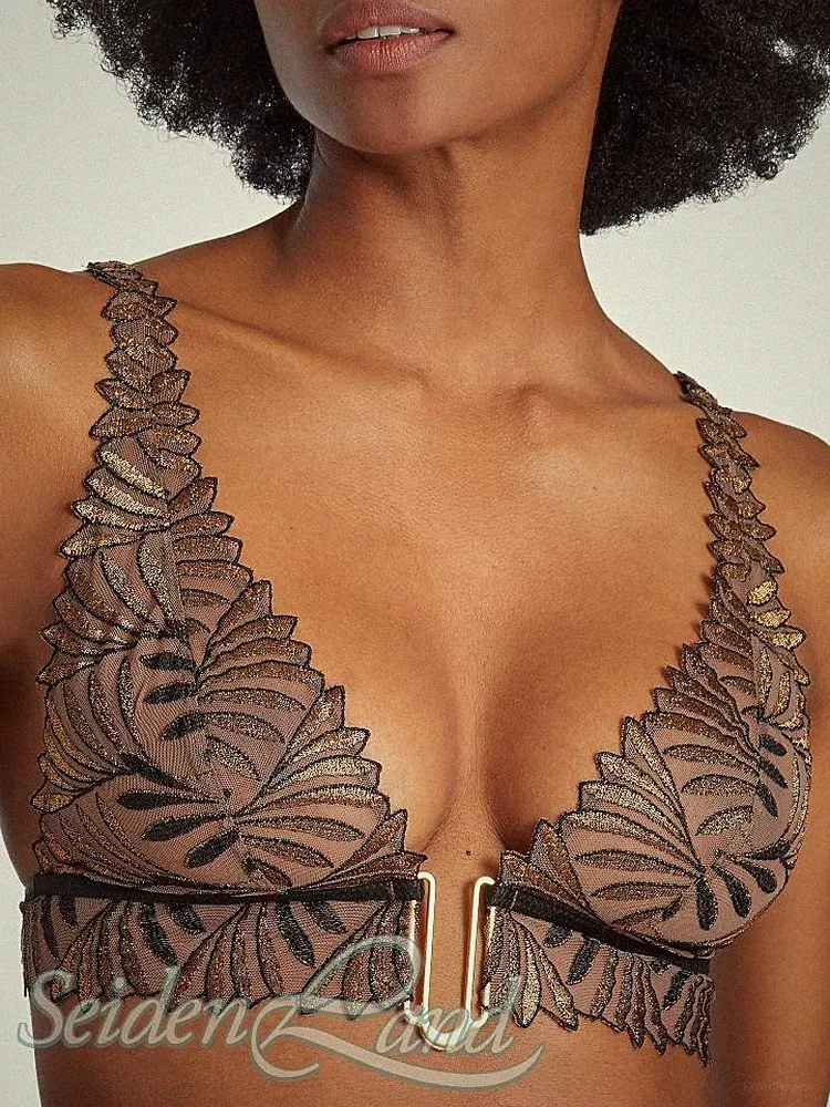 Triangel BH Bralette schwarz gold SENSORY ILLUSION von Aubade x Iris Van Herpen