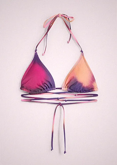 Triangel Bikini Oberteil Gr. 34 Lila Rosa Bikinioberteil Schwimm-Bade-BH Neu