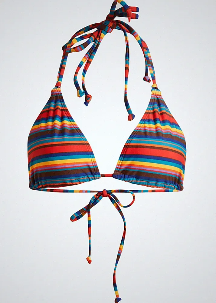 Triangel Bikini Oberteil Gr. 36 Bunt Gestreift Damen-Bademode Bade-BH Neu*